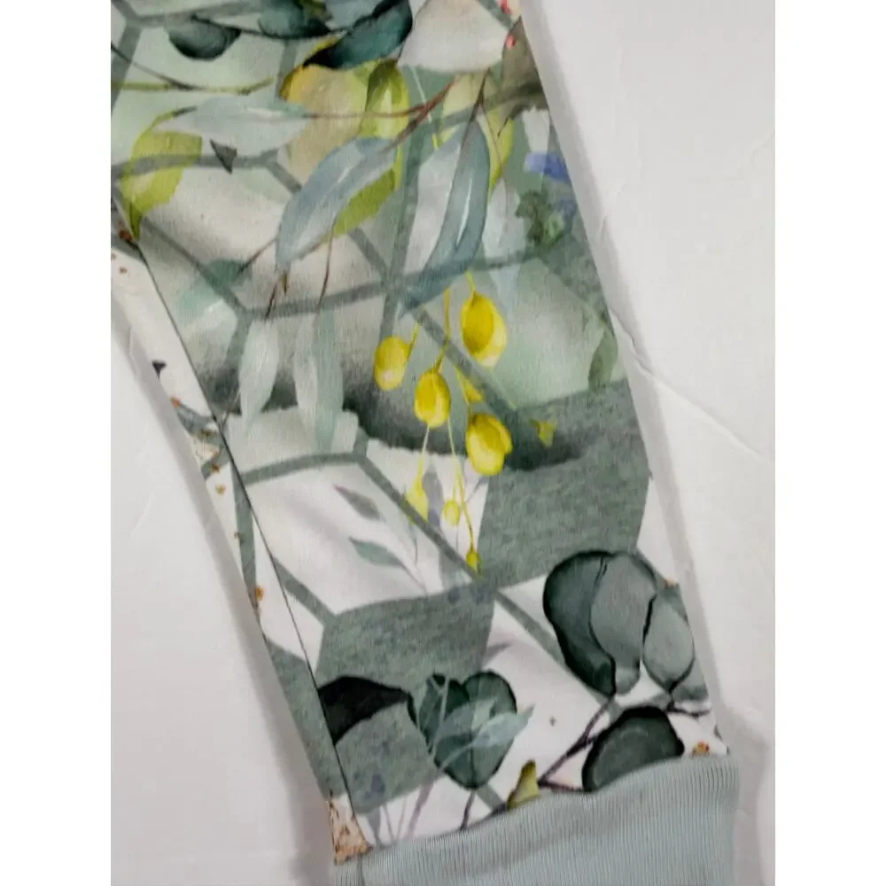 Elephant Little Grow With Me Floral Geometric Jogger Pants Green 1-3 Years